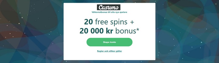 Casumo med BankID inloggning och bonus